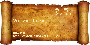Veiser Timur névjegykártya